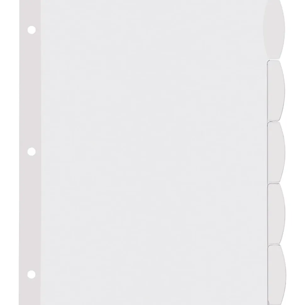 Avery® Easy Peel® Pop-up Edge® Label Dividers, 8 1/2" x 11", 5-Tab, White, Pack Of 4