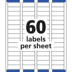 Avery® Easy Peel® Return Address Labels With Sure Feed® Technology, 5155, Rectangle, 2/3