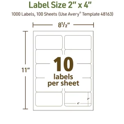 Avery® EcoFriendly Permanent Shipping Labels, 48163, 2
