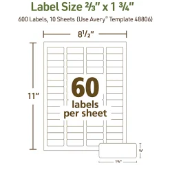 Avery® EcoFriendly Recycled Labels, Rectangle, 2/3