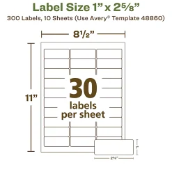Avery® EcoFriendly Recycled Labels, Rectangle, 1