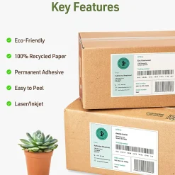 Avery® EcoFriendly Recycled Labels, Rectangle, 5-1/2