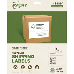 Avery® EcoFriendly Recycled Labels, Rectangle, 8-1/2