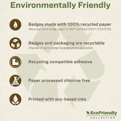 Avery® EcoFriendly 100% Recycled Name Badges, 2 1/3
