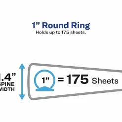 Avery® Economy View Binder, 1" Ring, 8 1/2" x 11", Black, Pack Of 4