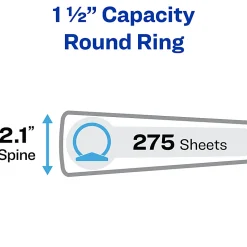 Avery® Economy View 3 Ring Binders, 1-1/2" Round Rings, White, Pack Of 4