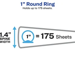 Avery® Economy View 3 Ring Binder, 1 Inch Round Rings, Black, 1 Binder