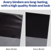 Avery® Economy View 3 Ring Binders, 2" Round Rings, Black, Pack Of 4