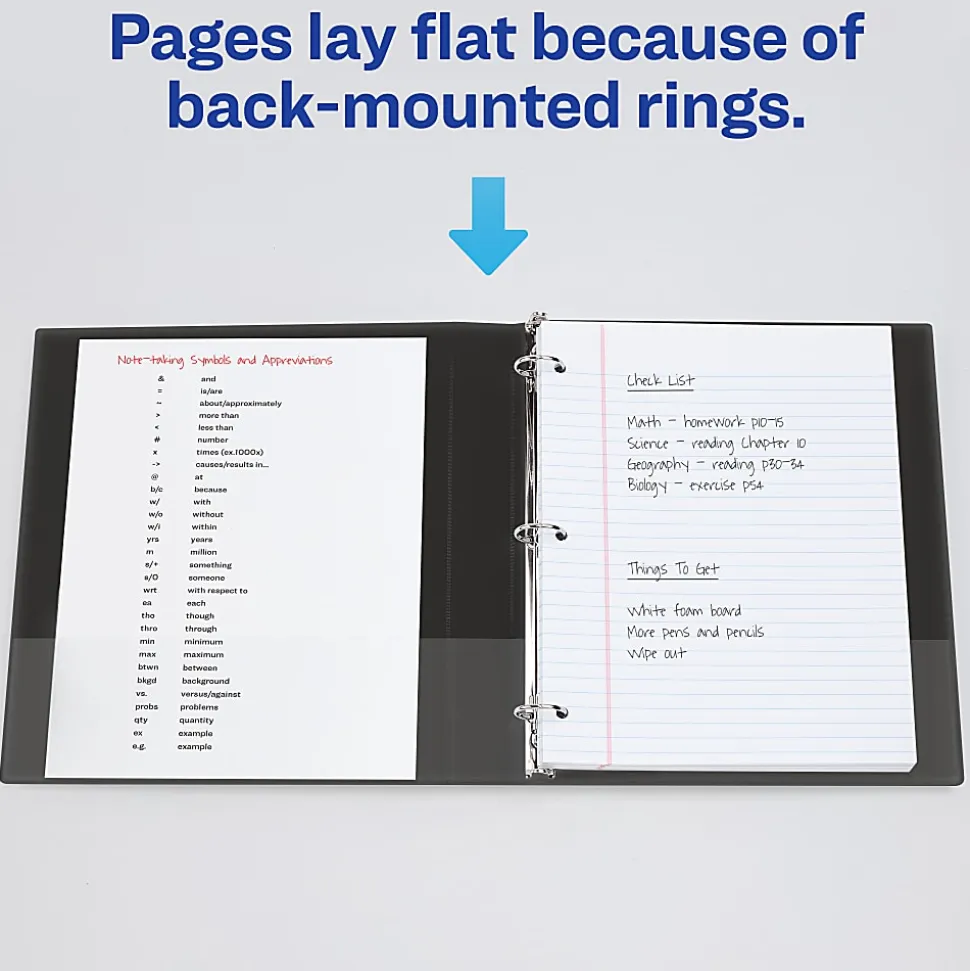 Avery® Economy View 3 Ring Binders, 2" Round Rings, Black, Pack Of 4