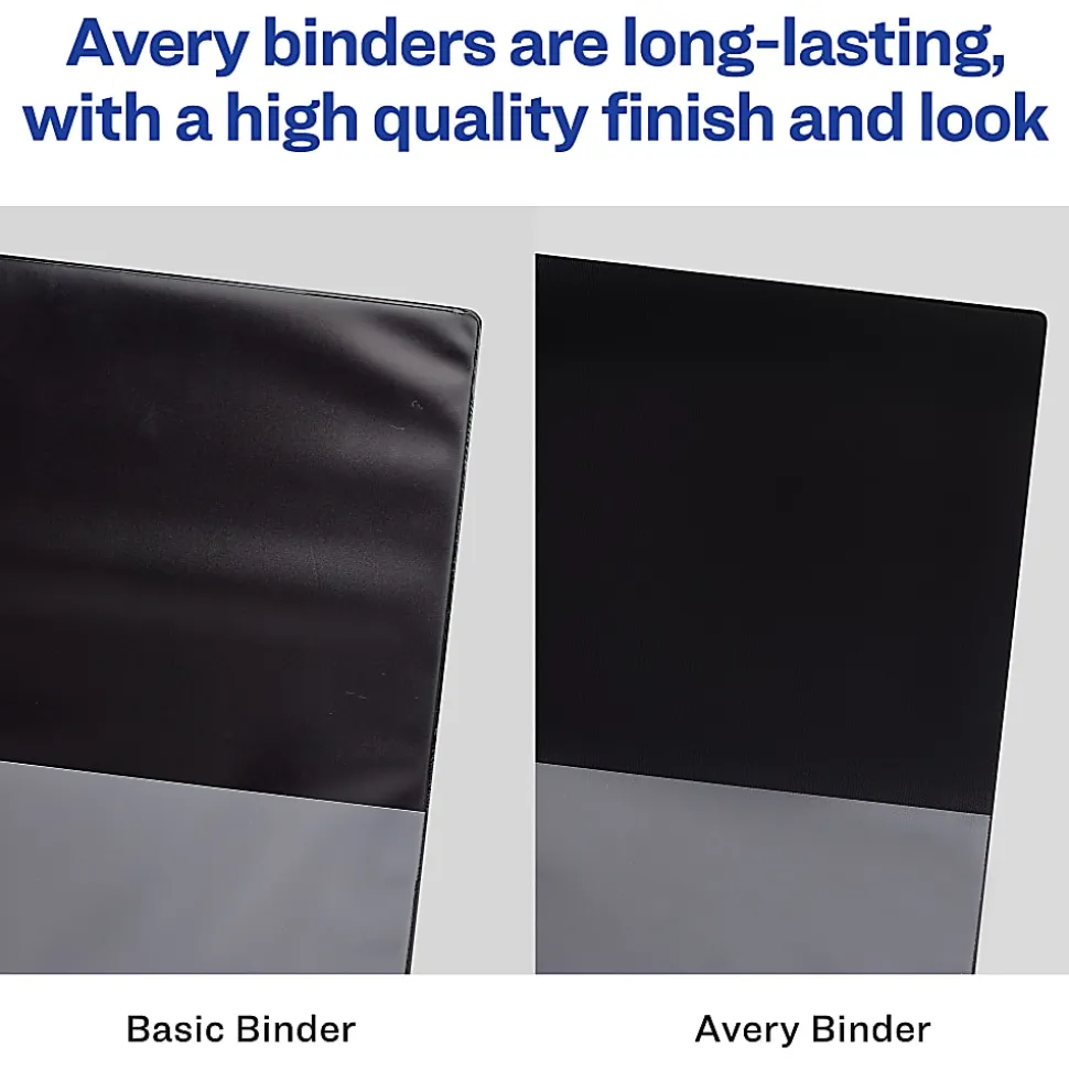 Avery® Economy View 3 Ring Binders, 2" Round Rings, White, Pack Of 4