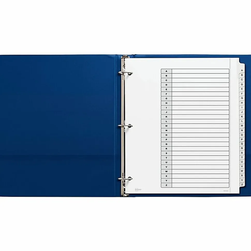 Avery® Extra-Wide A-Z Tab With Customizable Table of Contents Dividers For 3 Ring Binders, 9-1/4" x 11", 26 Tab, White, 1 Set
