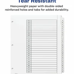 Avery® Extra-Wide A-Z Tab With Customizable Table of Contents Dividers For 3 Ring Binders, 9-1/4