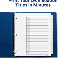 Avery® Extra-Wide A-Z Tab With Customizable Table of Contents Dividers For 3 Ring Binders, 9-1/4