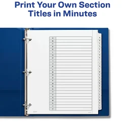 Avery® Extra-Wide A-Z Tab With Customizable Table of Contents Dividers For 3 Ring Binders, 9-1/4