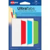 Avery® Filing Ultra Tabs®, 3" x 1.5", 24 Repositionable File Tabs, 2-Side Writable, Red/Blue/Green