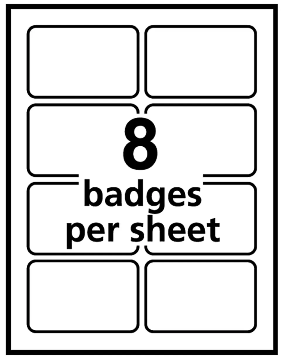 Avery® Flexible Name Badge Labels, 5895, 2 1/3" x 3 3/8", White With Blue Border, Box Of 400