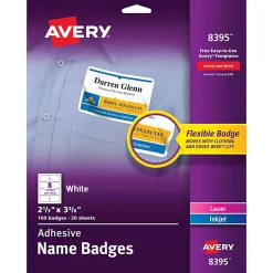 Avery® Flexible Name Badge Labels, 2 1/3