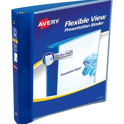 Avery® Flexible View 3 Ring Binder, 1" Round Rings, Blue, 1 Binder