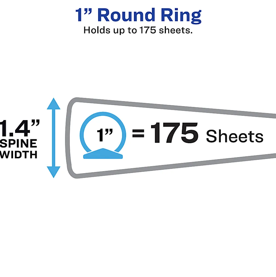 Avery® Flexible View 3 Ring Binder, 1" Round Rings, Blue, 1 Binder