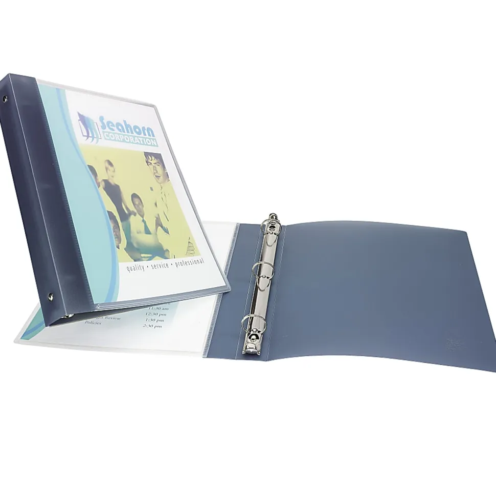 Avery® Flexible View 3 Ring Binder, 1" Round Rings, Gray, 1 Binder