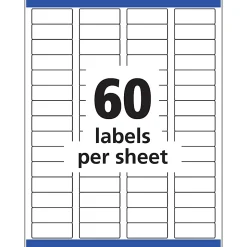 Avery® Glossy Address Labels With Sure Feed® Technology, 6520, Rectangle, 2/3" x 1-3/4", Clear, Pack Of 600