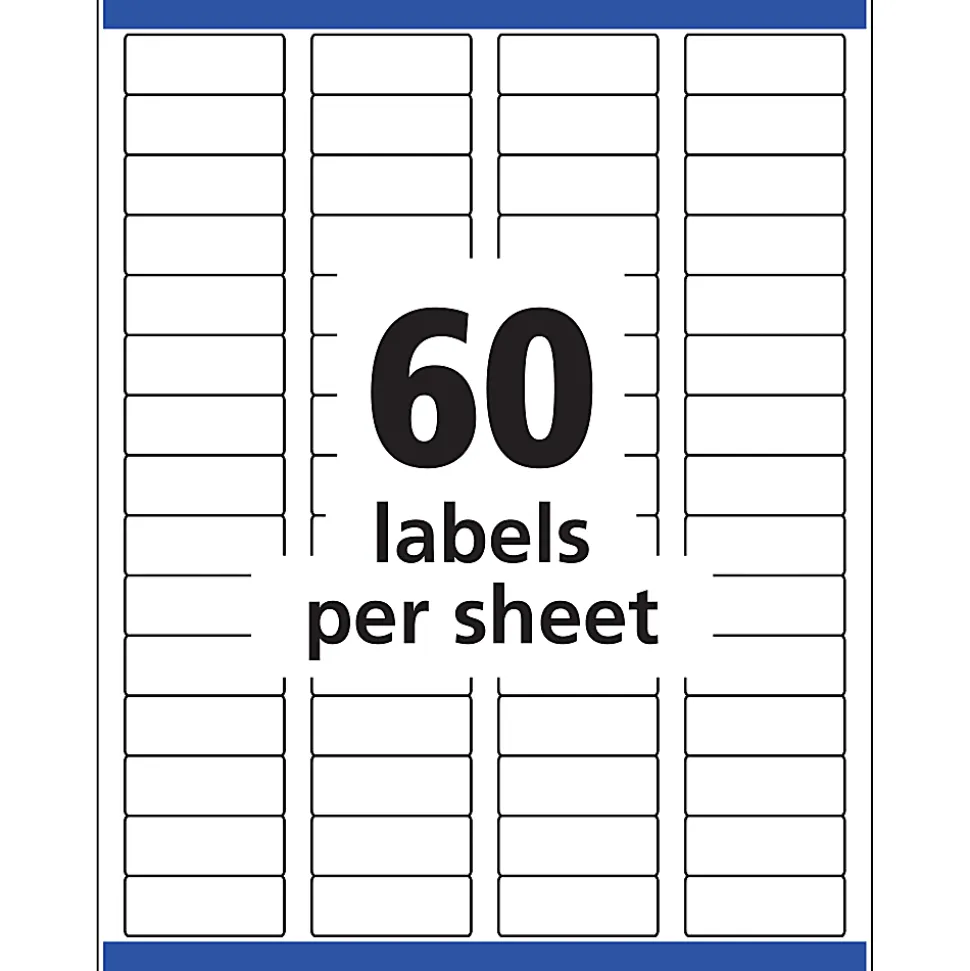 Avery® Glossy Address Labels With Sure Feed® Technology, 6520, Rectangle, 2/3" x 1-3/4", Clear, Pack Of 600
