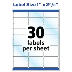Avery® Glossy Permanent Labels, 6521, Mailing, 1