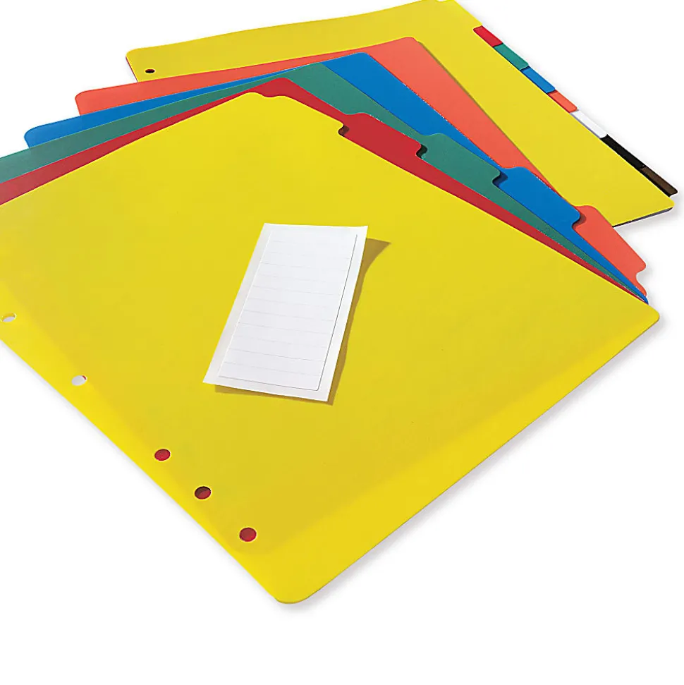 Avery® Heavy Duty Plastic Dividers With White Tab Labels, 8 1/2" x 11", Multicolor, 5-Tab