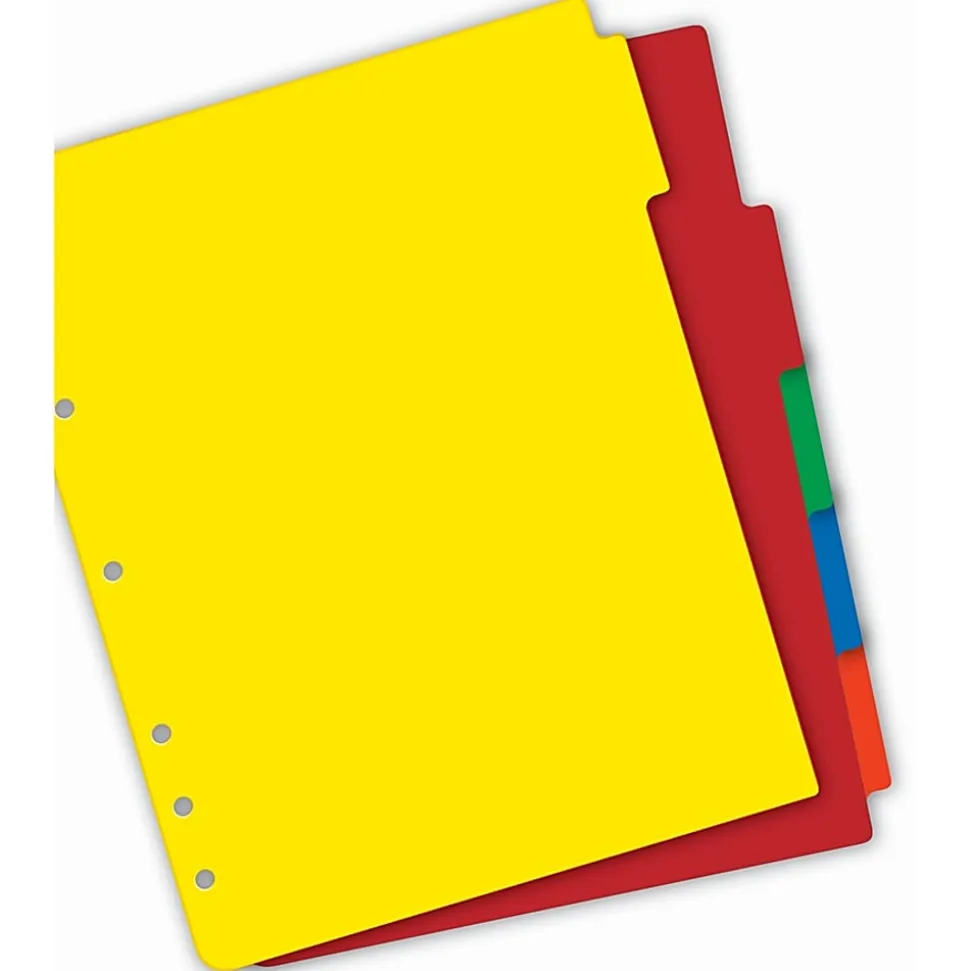 Avery® Heavy Duty Plastic Dividers With White Tab Labels, 8 1/2" x 11", Multicolor, 5-Tab