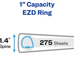 Avery® Heavy-Duty View Binder, 1" One-Touch EZD® Rings, Black, 1 Binder