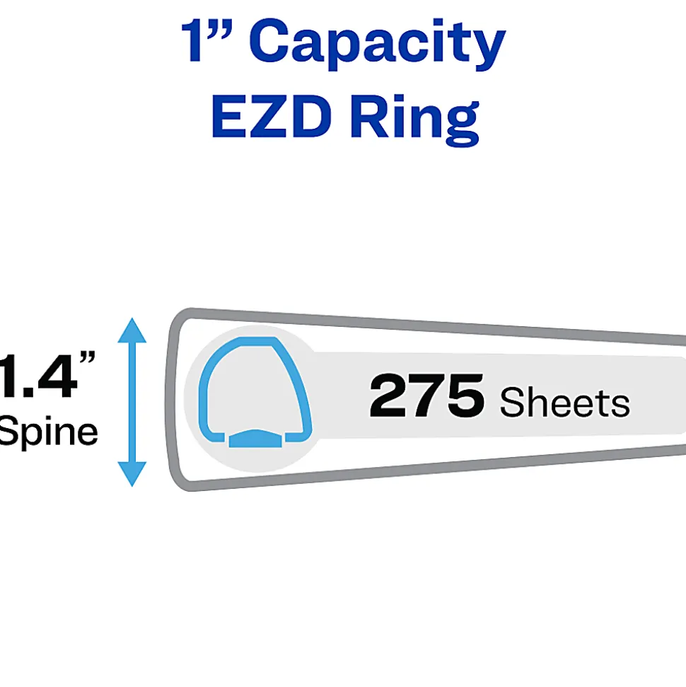 Avery® Heavy-Duty View Binder, 1" One-Touch EZD® Rings, Black, 1 Binder