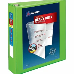 Avery® Heavy-Duty View 3-Ring Binder With Locking One-Touch EZD™ Rings, 2" D-Rings, 39% Recycled, Chartreuse