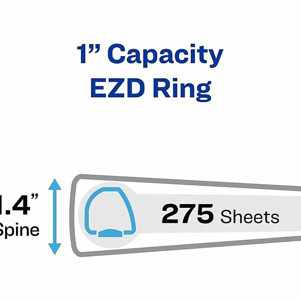 Avery® Heavy-Duty View 3-Ring Binder With Locking One-Touch EZD™ Rings, 1" D-Rings, 42% Recycled, Purple
