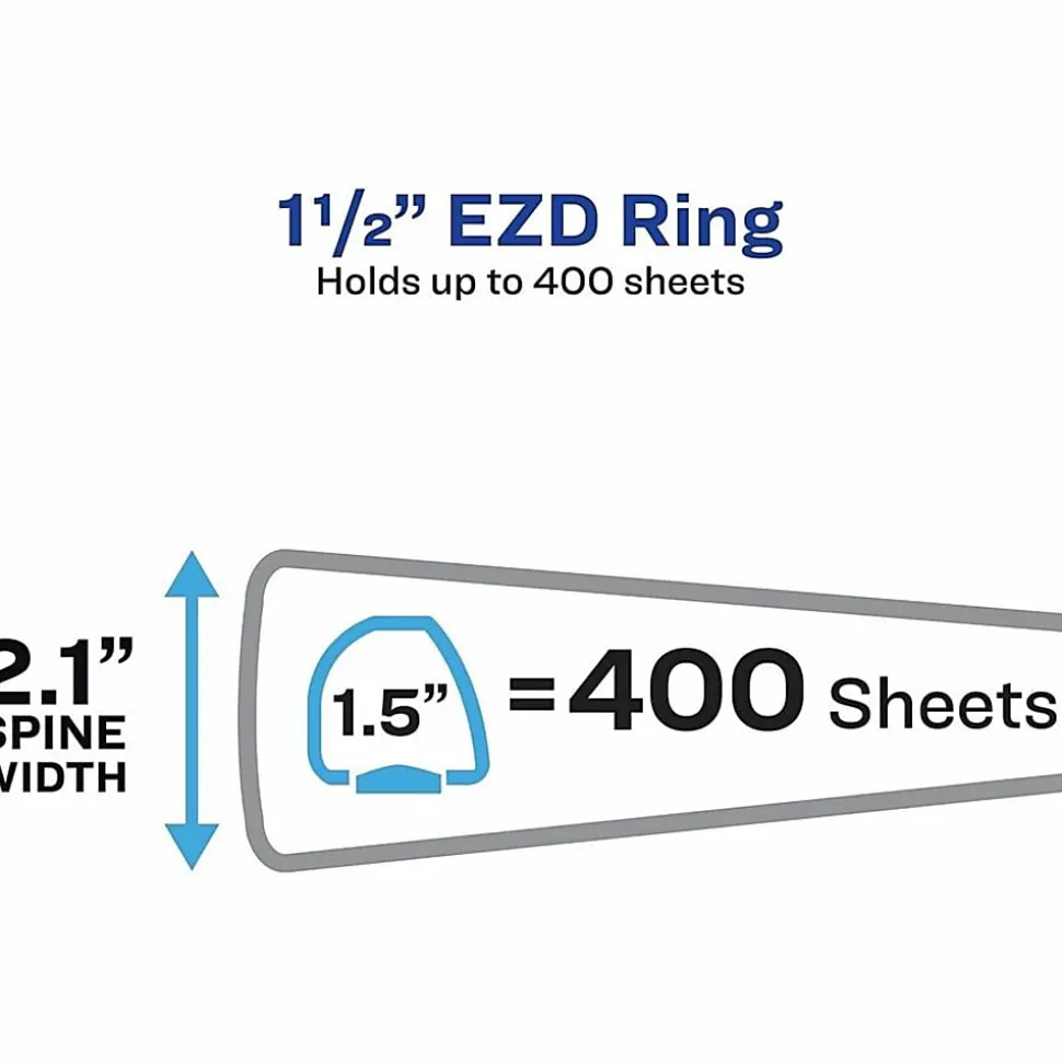 Avery® Heavy-Duty View 3-Ring Binder With Locking One-Touch EZD™ Rings, 1 1/2" D-Rings, 41% Recycled, Chartreuse