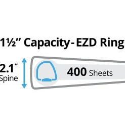 Avery® Heavy-Duty View 3-Ring Binder With Locking One-Touch EZD™ Rings, 1 1/2