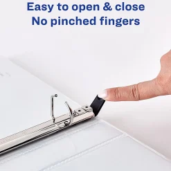 Avery® Heavy-Duty View 3 Ring Binders, 1" One Touch Slant Rings, White, Pack Of 4