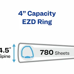 Avery® Heavy-Duty View 3-Ring Binder With Locking One-Touch EZD™ Rings, 4