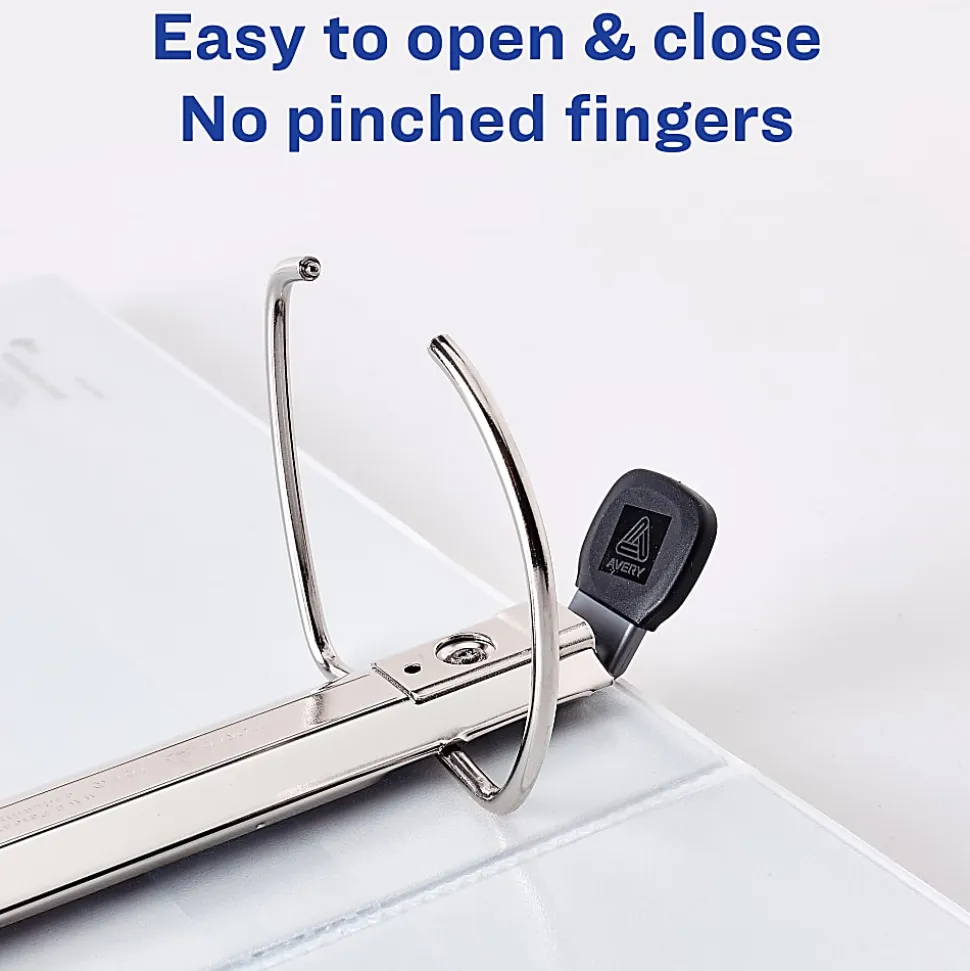 Avery® Heavy-Duty View 3 Ring Binder, 5" One Touch EZD® Rings, White, Pack Of 2 Binders
