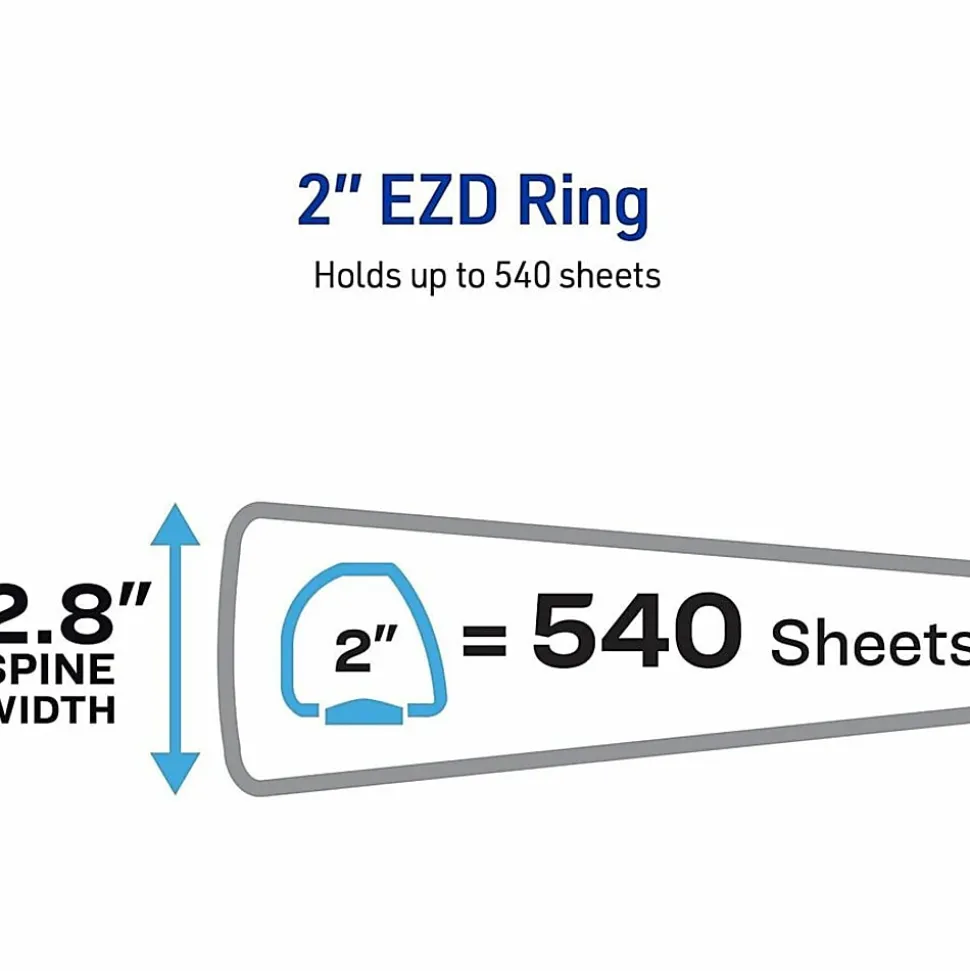 Avery® Heavy-Duty View 3-Ring Binder With Locking One-Touch EZD™ Rings, 2" D-Rings, Red
