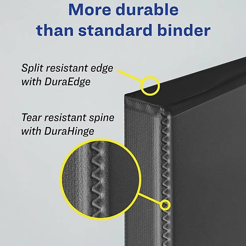 Avery® Heavy-Duty View 3 Ring Binder, 5" One Touch EZD® Rings, Black, 1 Binder