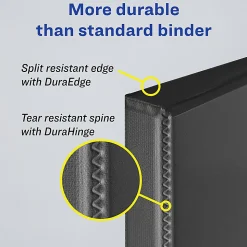 Avery® Heavy-Duty View 3 Ring Binder, 4" One Touch EZD® Rings, Black, 1 Binder