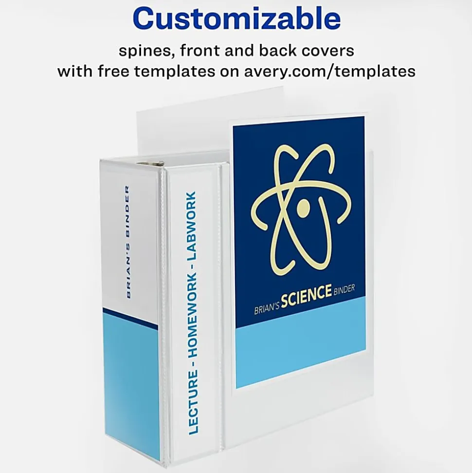 Avery® Heavy-Duty View 3-Ring Binder With Locking One-Touch EZD™ Rings, 5" D-Rings, 38% Recycled, Pacific Blue