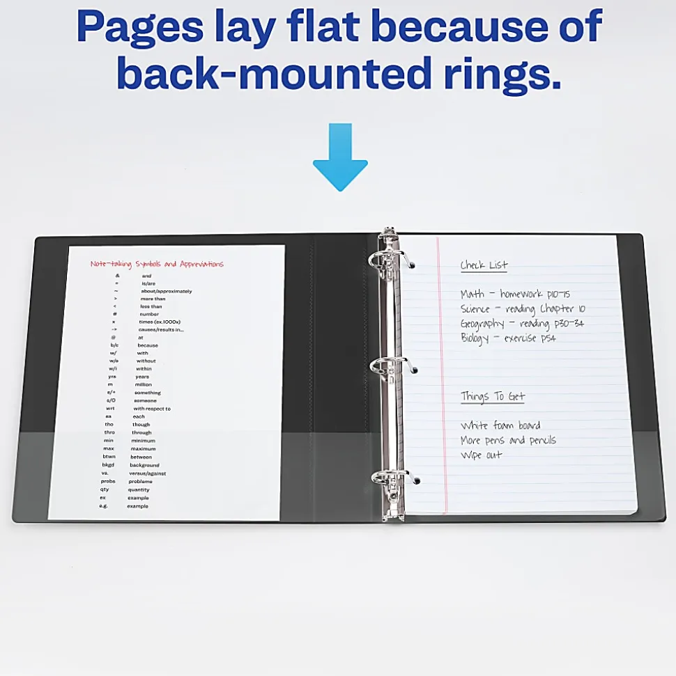 Avery® Heavy-Duty View 3 Ring Binder, 2" One Touch Slant Rings, Black, 1 Binder