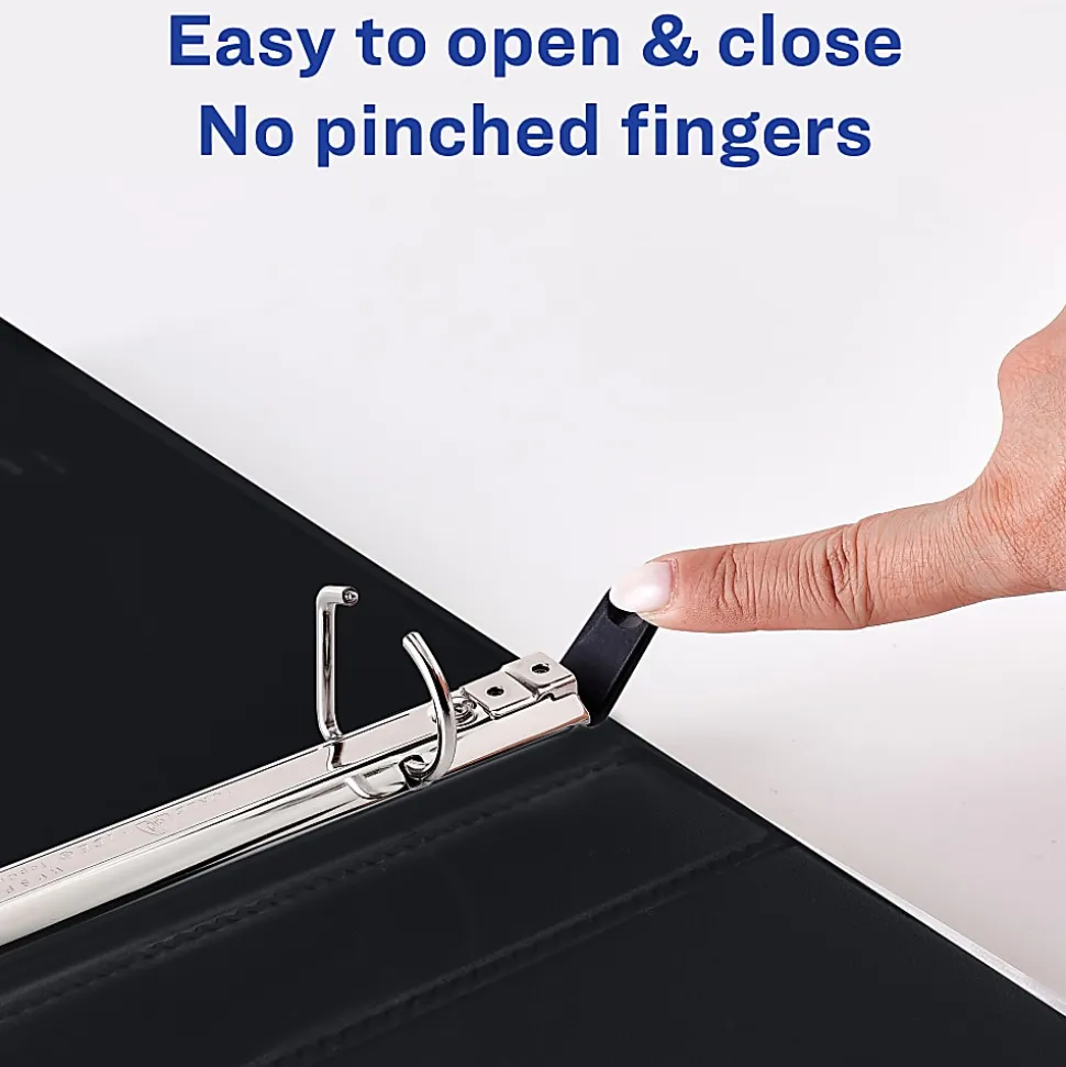 Avery® Heavy-Duty View 3 Ring Binders, 1" One Touch Slant Rings, Black, Pack Of 4