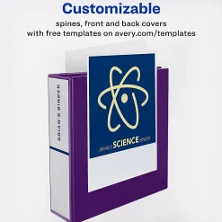 Avery® Heavy-Duty View 3-Ring Binder With Locking One-Touch EZD™ Rings, 3" D-Rings, 39% Recycled, Purple