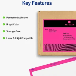 Avery® High-Visibility Permanent Shipping Labels, 5948, 5 1/2" x 8 1/2", Neon Magenta, Pack Of 200