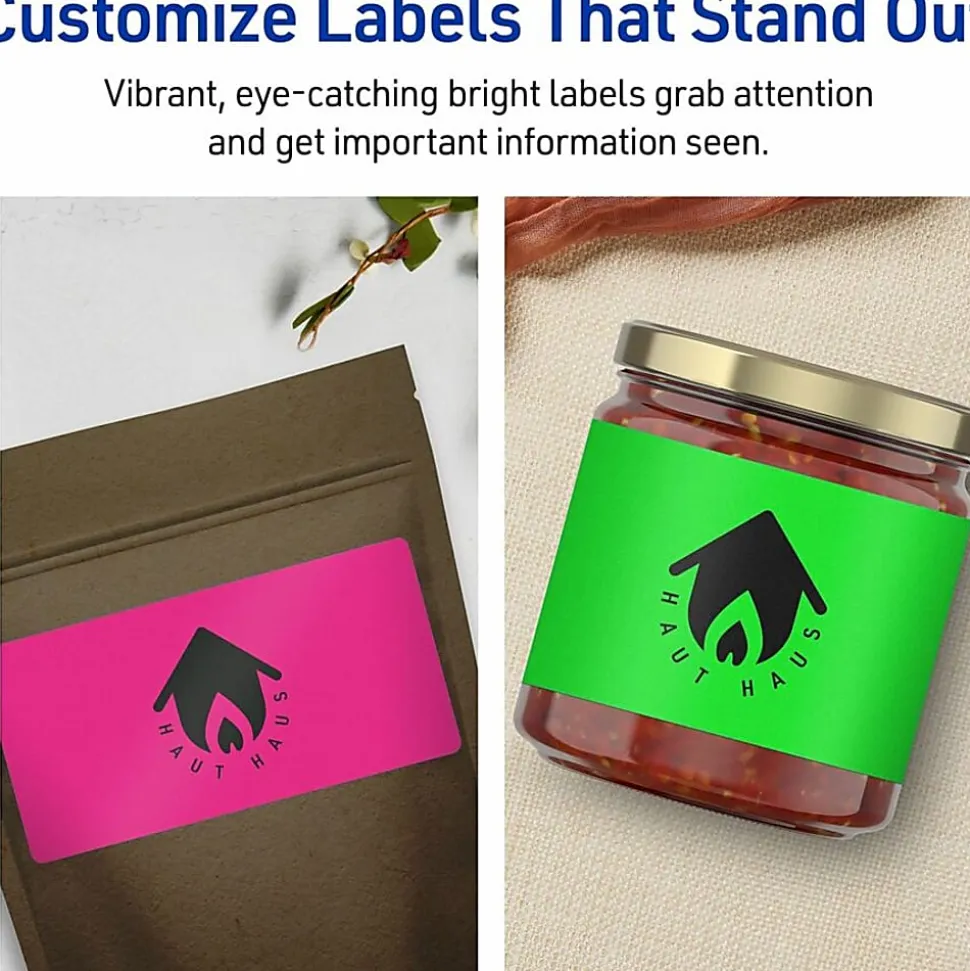 Avery® High-Visibility Permanent Shipping Labels, 5956, 2" x 4", Assorted Colors, Pack Of 500