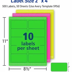 Avery® High-Visibility Permanent Shipping Labels, 5956, 2