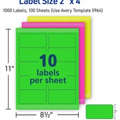 Avery® High-Visibility Shipping Labels, AVE5964, 2