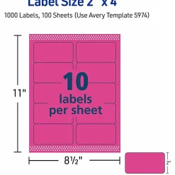 Avery® High-Visibility Shipping Labels, AVE5974, 2